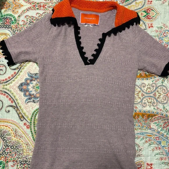 LA DoubleJ Lilac and Orange Knit Top - Picture 4 of 4